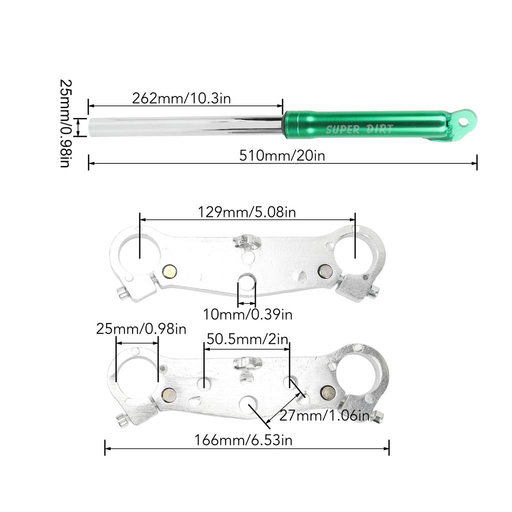 Амортизатор передней вилки из металлического сплава, амортизатор вилки для Dirt Pocket 47cc 49cc 2-тактный карманный амортизатор вилки