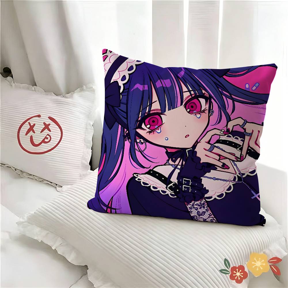 pc Jirai Kei Fashion Beautiful Girl Anmie Pillow Case Fashion Square Pillowcase Bedroom Sofa Room Ins Decoration Leisure