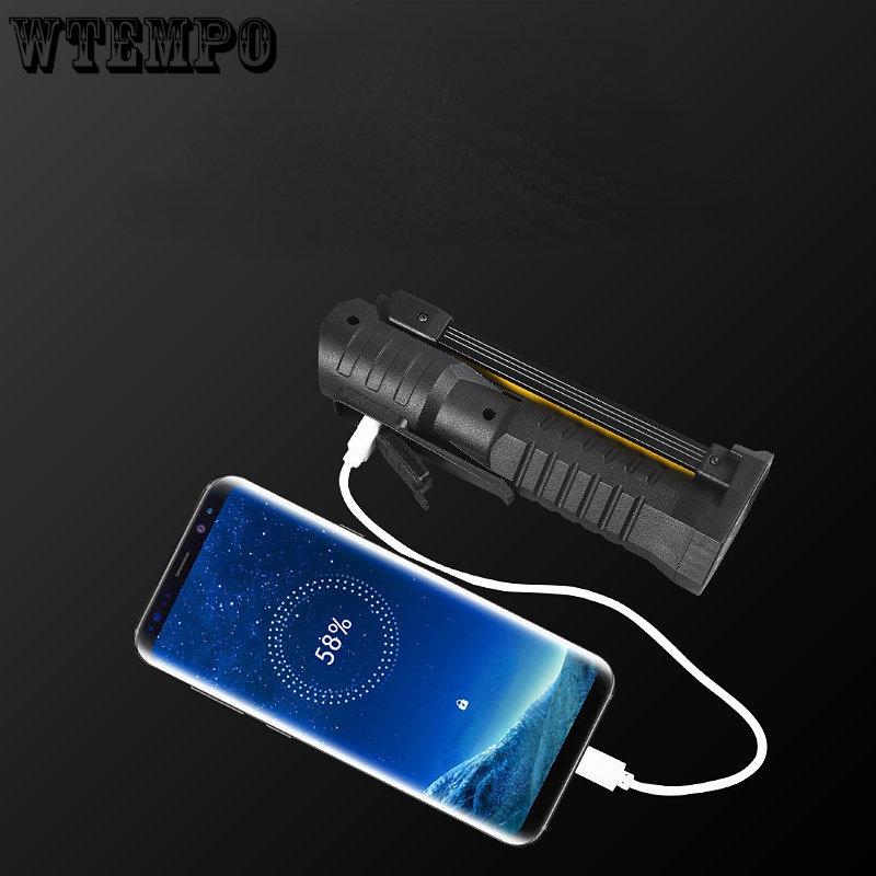 Рабочий фонарь COB, зарядный многофункциональный фонарик типа C, дисплей мощности с выходным аварийным светодиодным инспекционным фонарем