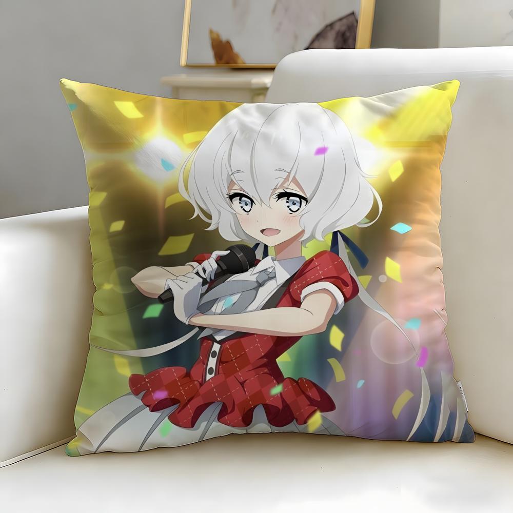 idol anime Zombie Land Saga Cushion Cover Soft EasyWash Pillow Case Versatile for Couch Bed Travel and Office