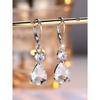 New White Water Droplet Shaped Zircon Earrings for Women with A Light Luxury Temperament and A High End Feel Versatile Earrings and Earrings
