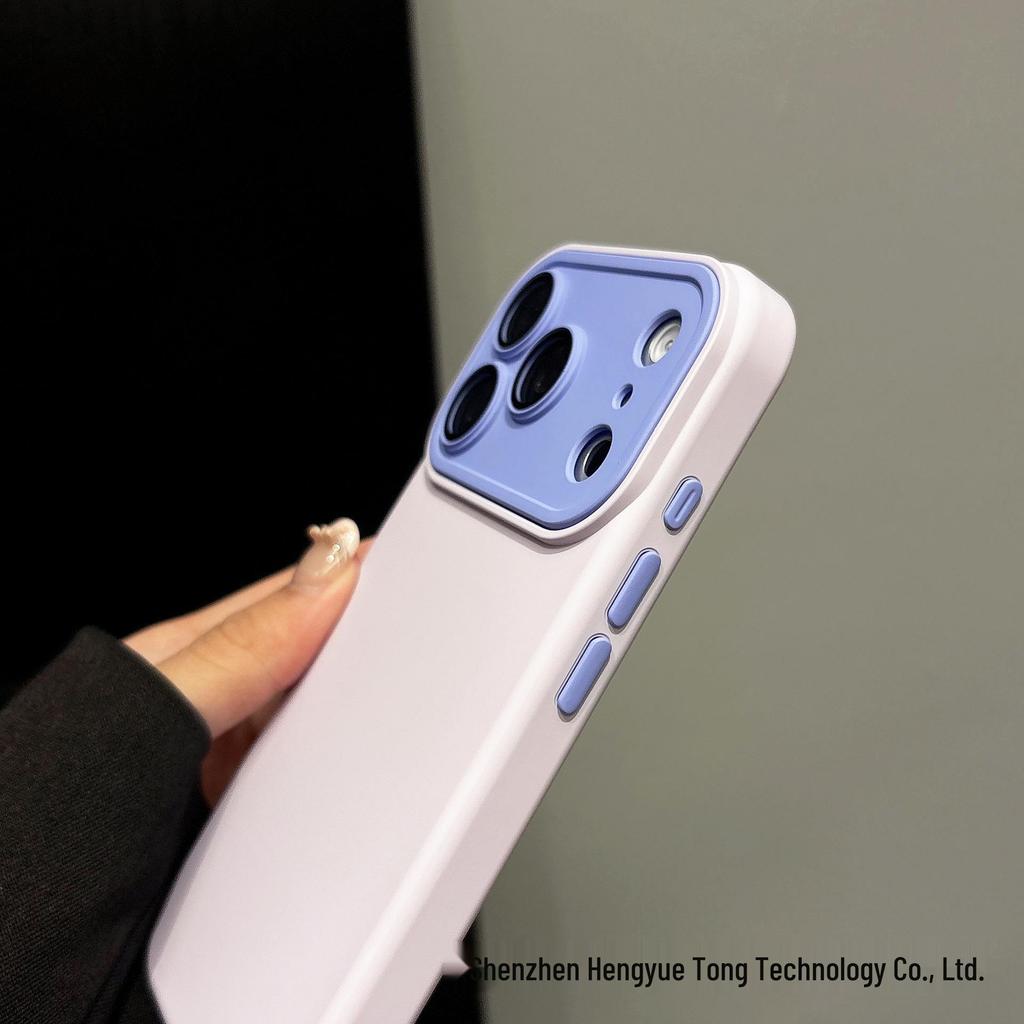 Чехол для iPhone 17 Pro Max: Контрастный цвет, Ударопрочный Жидкий силикон Имитация