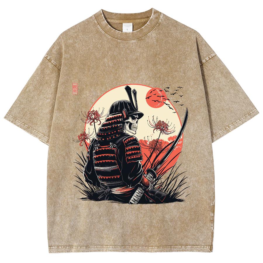 Женская футболка с принтом в виде черепа и волшебника в японском стиле, свободная, большого размера, с коротким рукавом, с рисунком