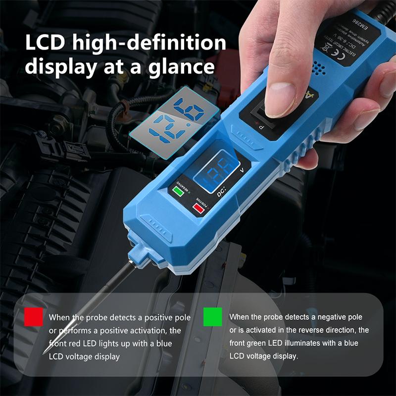 6 В-36 В автомобильный тестер электрических цепей автомобильный тестер электрической системы напряжение питания зонд комплект светодиодный цифровой дисплей с подсветкой