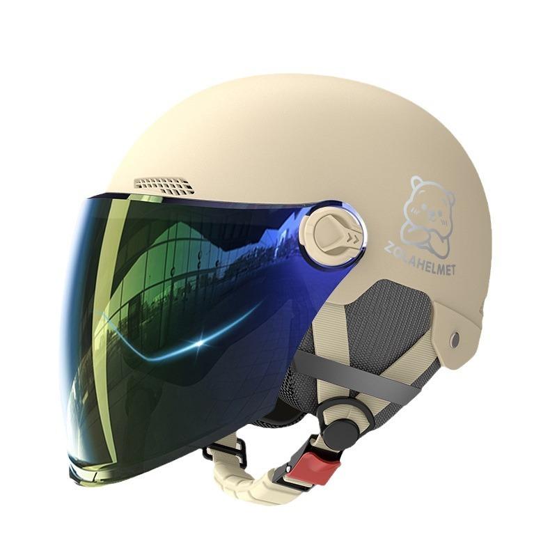 Helmet Electric Car Women's 3c Summer Helmet Double Lens Model with Ear Protection and Sun Protection Class A Riding 3C Certified Battery Car Sunshade