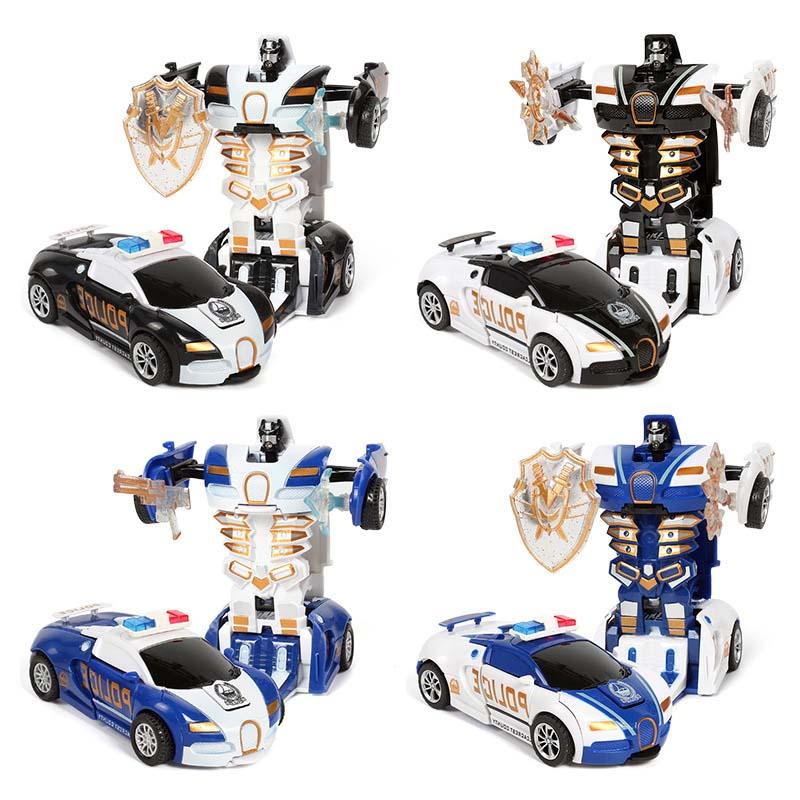 Fashionable Robot Plastic Transform Model Car Automatic Funny Toys Toys For Boys Deformation Car Amazing One-key Gifts New Kid Toy