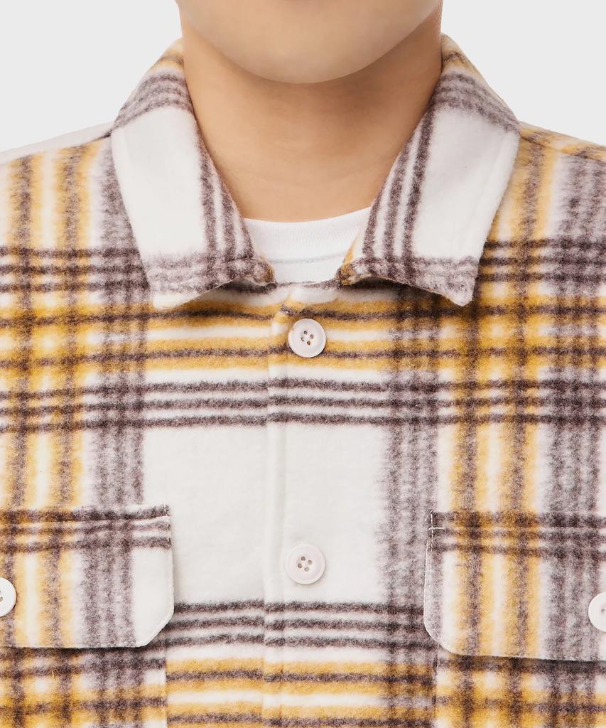 DICKIES Relaxed Plaid Long Sleeve Shirt Cream