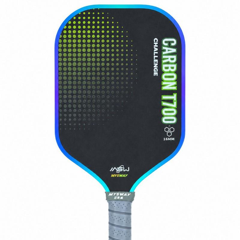 Professional Carbon Fiber Pickleball Paddle With Honeycomb Core Matte Finish Gradient Edge Heat-Pressed One-Piece Construction
