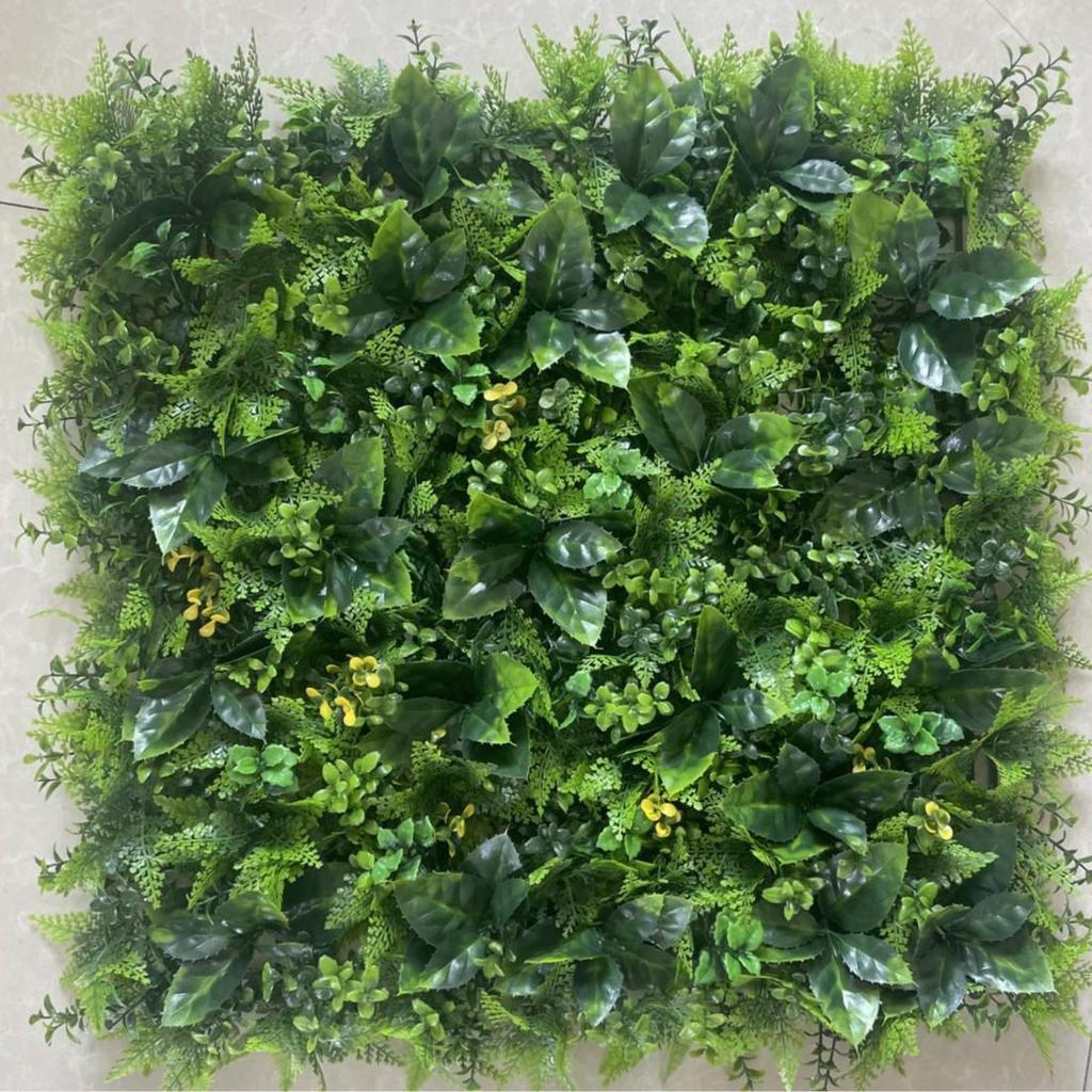 50×50cm Artificial Green Plant Wall - Plastic Vertical Garden, Fake Flower Wall, Synthetic Turf Background