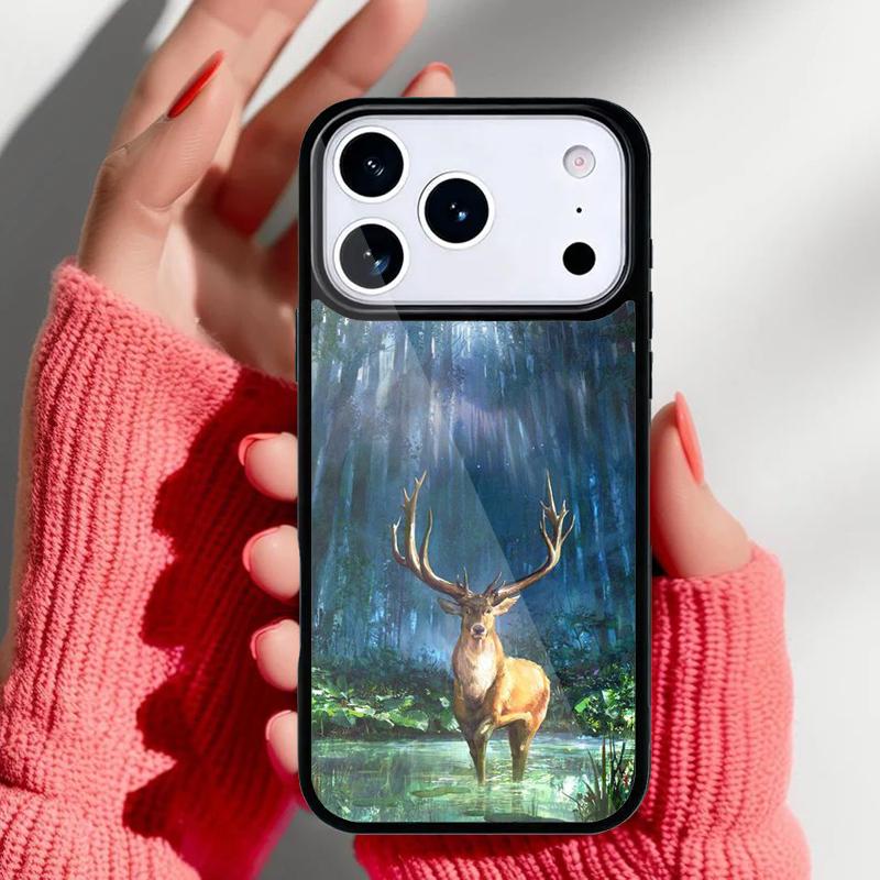 Чехол для телефона с рисунком животного оленя для iPhone 17 16 15 14 13 Pro Max Задняя крышка для 12 11 Pro Coque