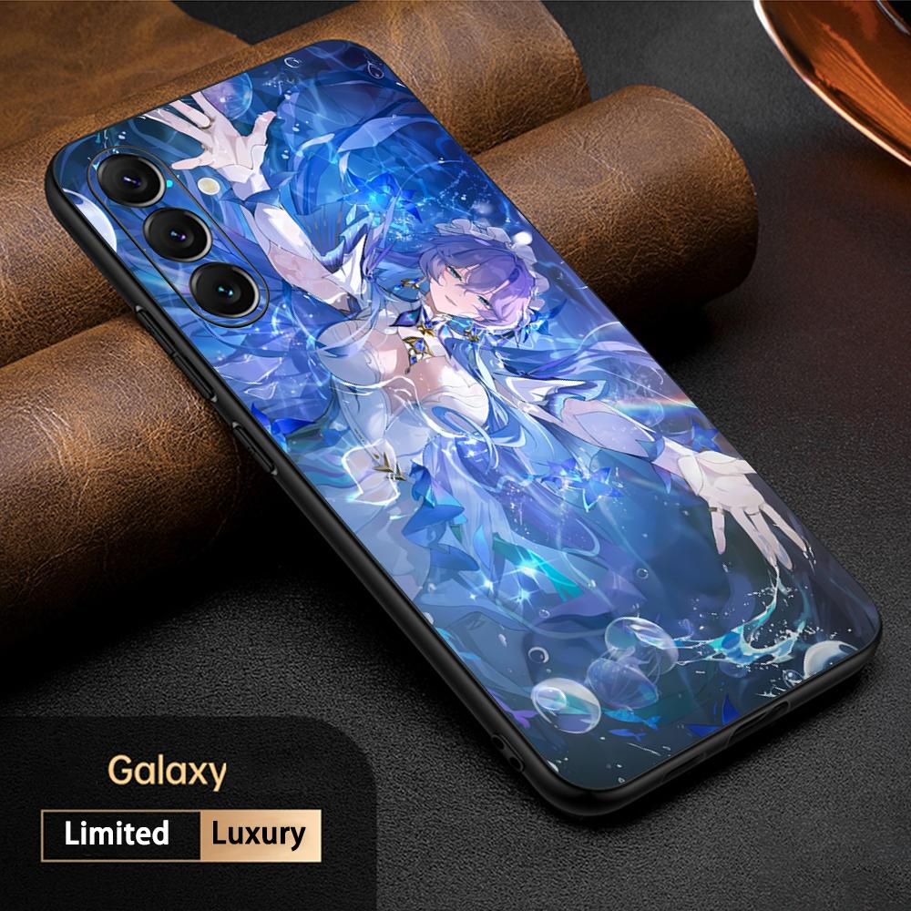 Кантарелла игра про красоту узор с девочкой Чехол для телефона для Samsung Galaxy S25 S24 S23 S22 S21 S20 Plus Ultra Note20 Мягкий Черный