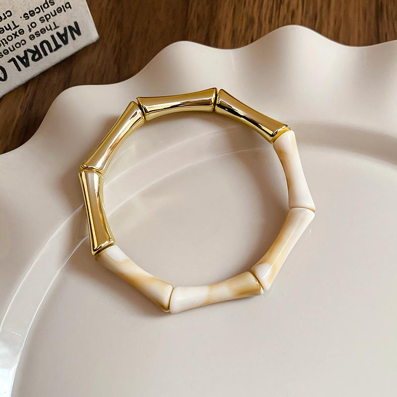 Браслет из смолы с геометрическим узором цвета дофамина, браслет темперамента, универсальный браслет, европейские и американские украшения