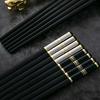 10 Pairs Chopsticks Chinese Tableware Healthy Reusable Kitchen Accessories Alloy Chopsticks Set Korean Household Sushi Sticks