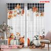 2pcs,2D Plane Printing Curtain Popular AutumnPumpkinsFest Polyester Fabric (without Rod) Decorations Outdoor Use for Various