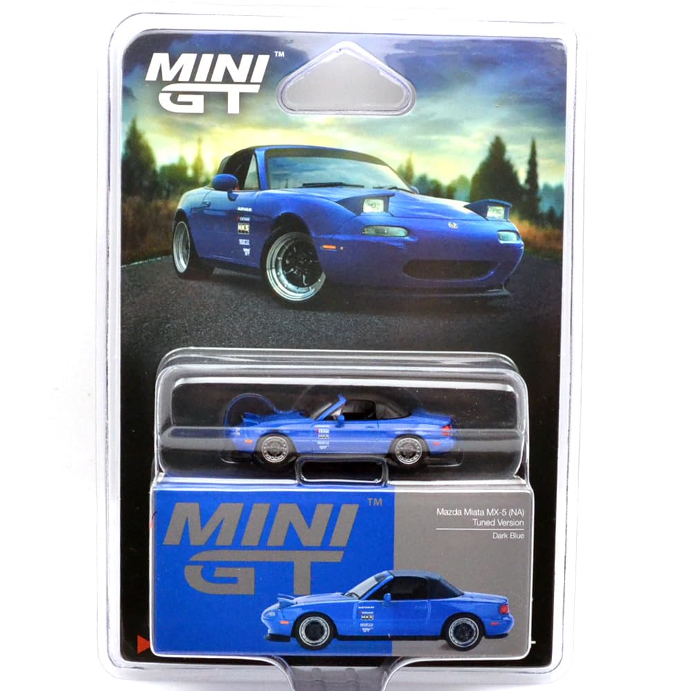MINI GT масштаб 1:64 MAZDA MIATA MX-5 (Не Доступно) ОТРЕГУЛИРОВАННАЯ ВЕРСИЯ (ТЕМНО-СИНИЙ) США MiJo Toys Эксклюзив Mazda Miata MX-5 (Не Доступно) Настроенная версия (Темно-синий) MGT01069-BL