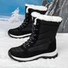 Женские зимние теплые ботинки для снега, удобные, с подкладкой из искусственного меха, водонепроницаемые, до середины голени, нескользящие, для активного отдыха, ботинки на шнуровке для походов и походов для женщин