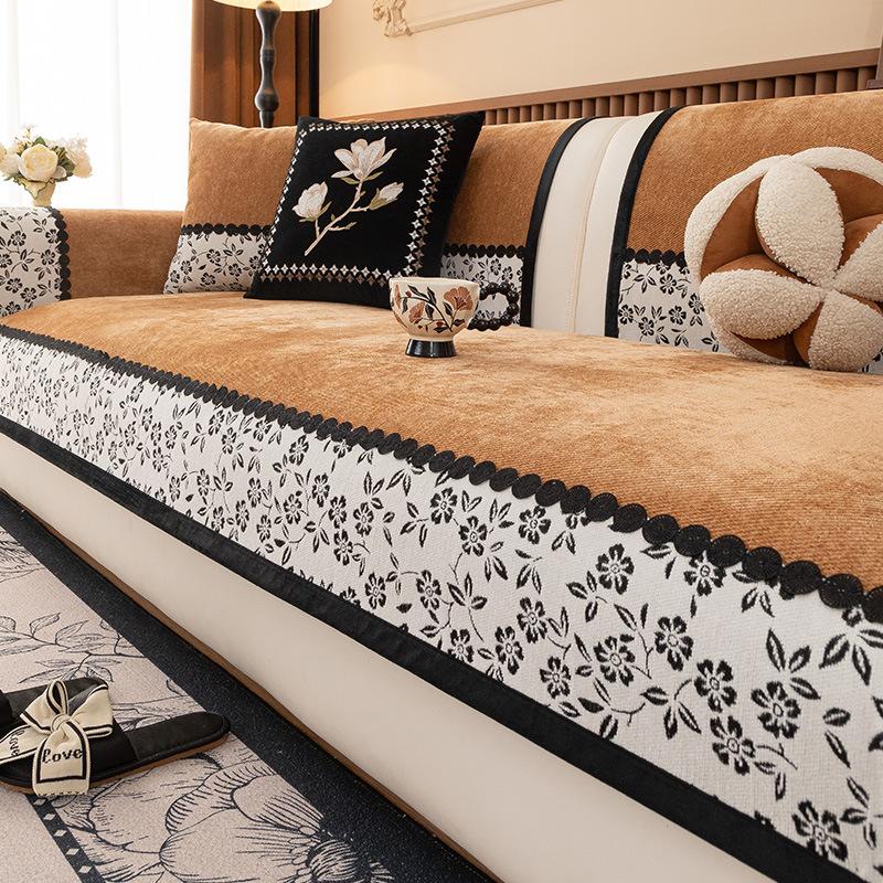 Medieval French Sofa Cushion  New Chenille Light Luxury High Sense Four Seasons Universal Non-Slip Cover Cover Towel