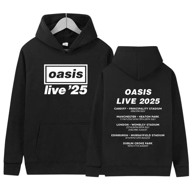 2025 Oasis Live 25 Tour Печатная зимняя мужская толстовка Ретро спортивный пуловер с длинным рукавом подходит как для мужчин, так и для женщин