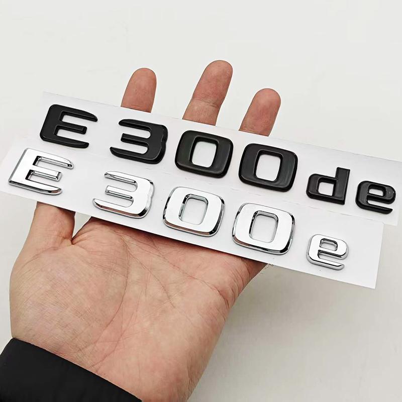 New 3D ABS Chrome Black Car Styling Logo E300e E300de Badge Rear Trunk Emblem Sticker Decals For Mercedes Benz E300e E300de W214