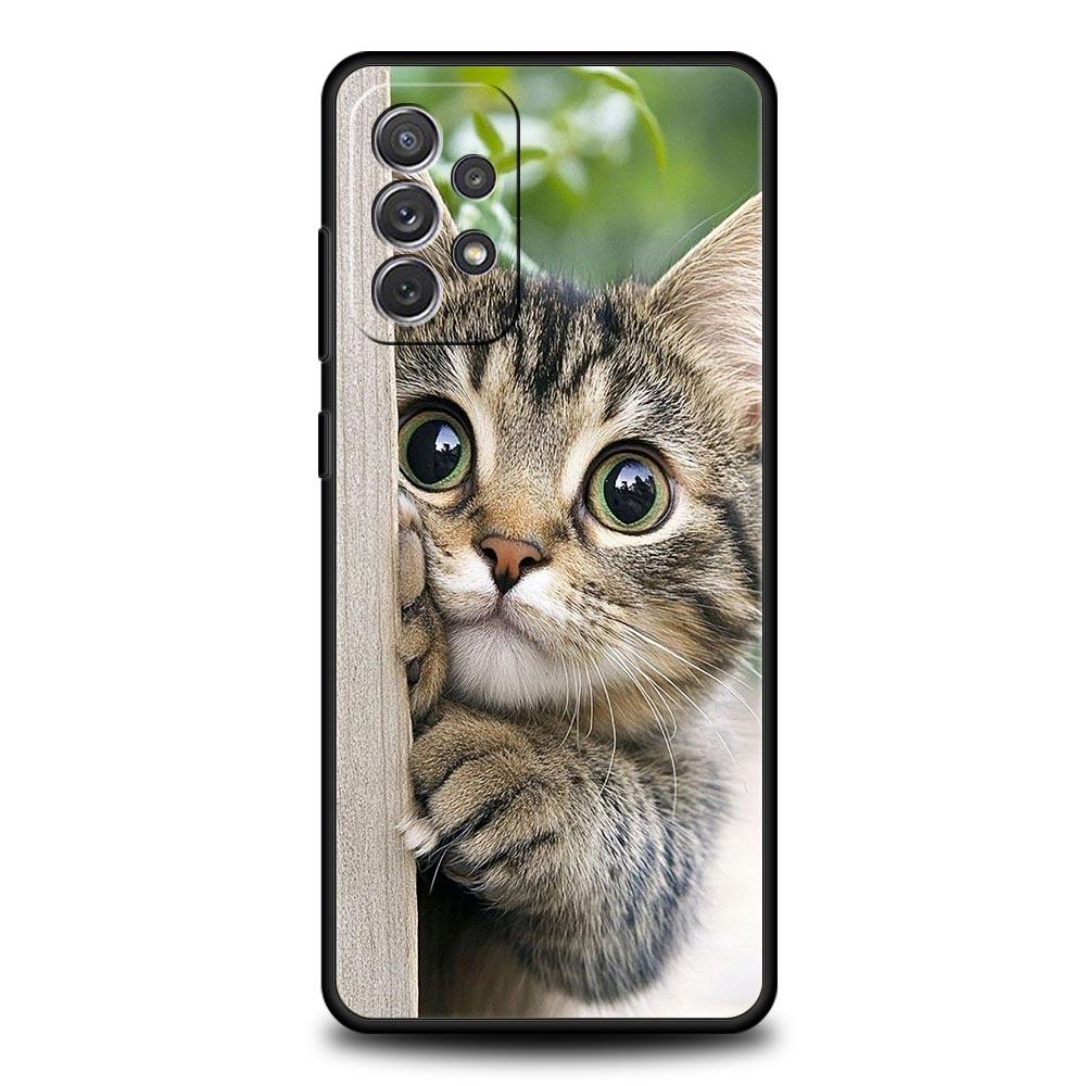 Милый чехол-котик с сердцем для Samsung Galaxy A17 A07 A55 A35 A25 A15 A05s A33 5G A31 A23 A21s A13 A41 A73 A53 A51 A71 A03