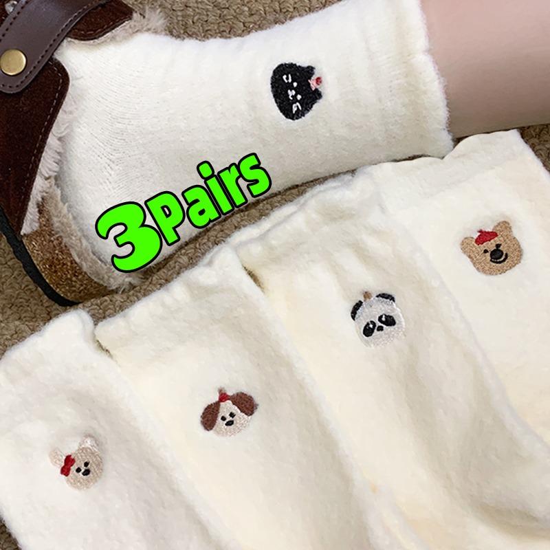 1/3 пары Милые носки из мягкого норкового флиса для женщин Зимние Теплые Утолщенные Коралловые Плюшевые Носки Термальные Снежные Домашние для Сна По полу Каваи Носки
