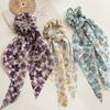 Bohemia Print Silk Hair Scarf Scrunchies Vintage Long Ribbon Hair Ties Elastic Hair Bands Headband For Women Hair Accessories