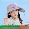 Детская шляпа с вентилятором Солнцезащитная шляпа с открытым верхом Шляпа для защиты от солнца для мальчиков и девочек Новая летняя шляпа от солнца
