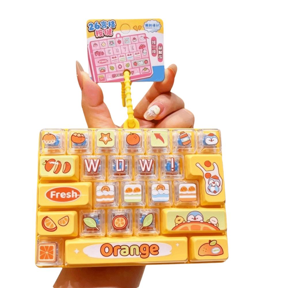 Transparent Dual-Tone Mini Keyboard Pendant 26-Key Keyboard Keychain Desktop Decoration