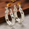 New 925 Silver Women Hoop Earrings Ethnic Style Party Daily Wearable Versatile Female Accessories High Quality Jewelry