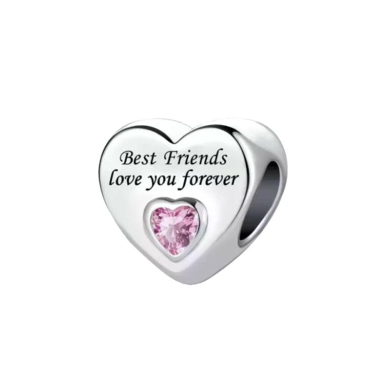 Новые медные шармы Сердце Люблю тебя навсегда Мама Тетя Бусины Подходят для оригинального браслета DIY Подарок Женщинам
