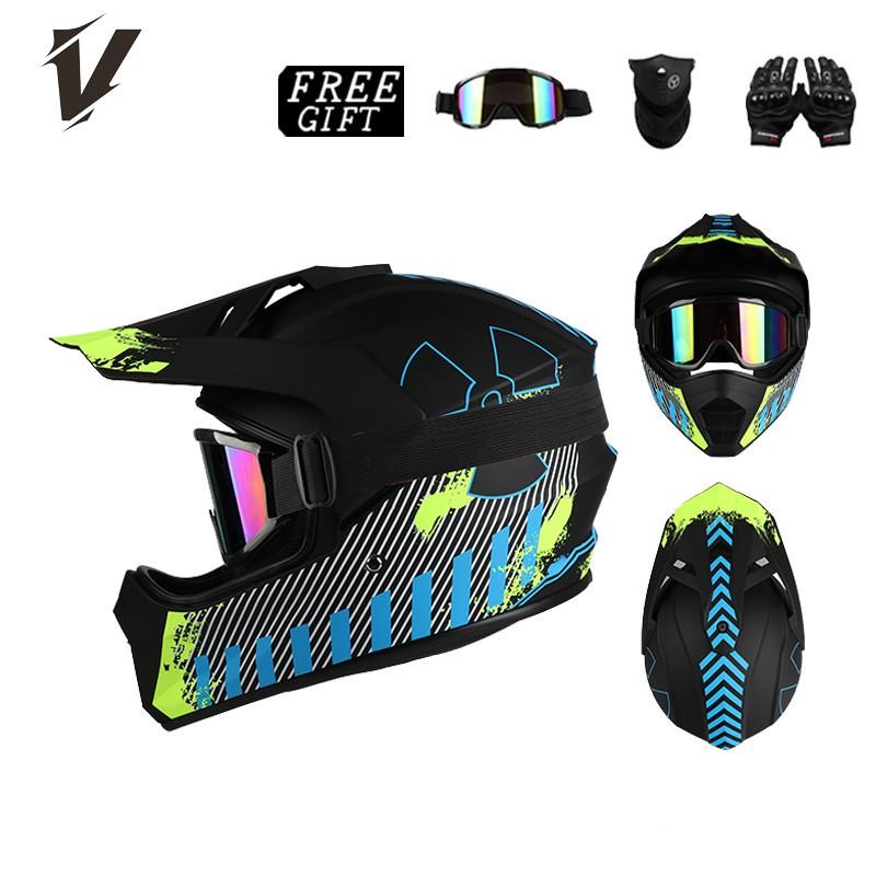 Full Face Off-Road Motorcycle Helmet Adventure Riding DOT Certified ABS Shell