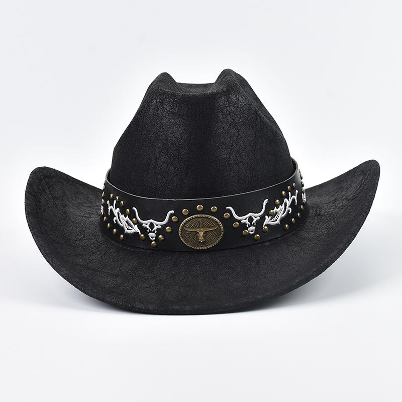 Ковбойская шляпа из искусственной кожи с принтом коровы, винтажная, для джентльмена, ковбоя, джазовые шляпы для мужчин, женщин, сомбреро, мужская