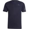 Solid Color Crew Neck T-Shirt With Logo Print Men Tops Navy-Blue HE2475