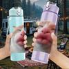 1PC Cat Blushing Funny Animal Print 750ml Color Plastic Sports Water Bottle Leakproof Flip Straw Lid Suitable for Sports Office Home Use