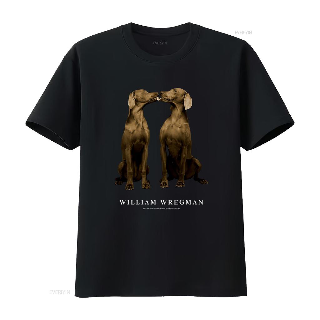 William Wegunisex 1993 Футболка с принтом собаки Веймаранер Стильная Черная Для Влюбленных Винтажный Унисекс Топ Для Повседневной Носки Мягкий