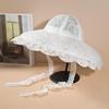 Woman Lace Sun Hat White Black Summer Hats for Women Bucket Hat Beach Sunhat Large Wide Brim Summer Cap for Women
