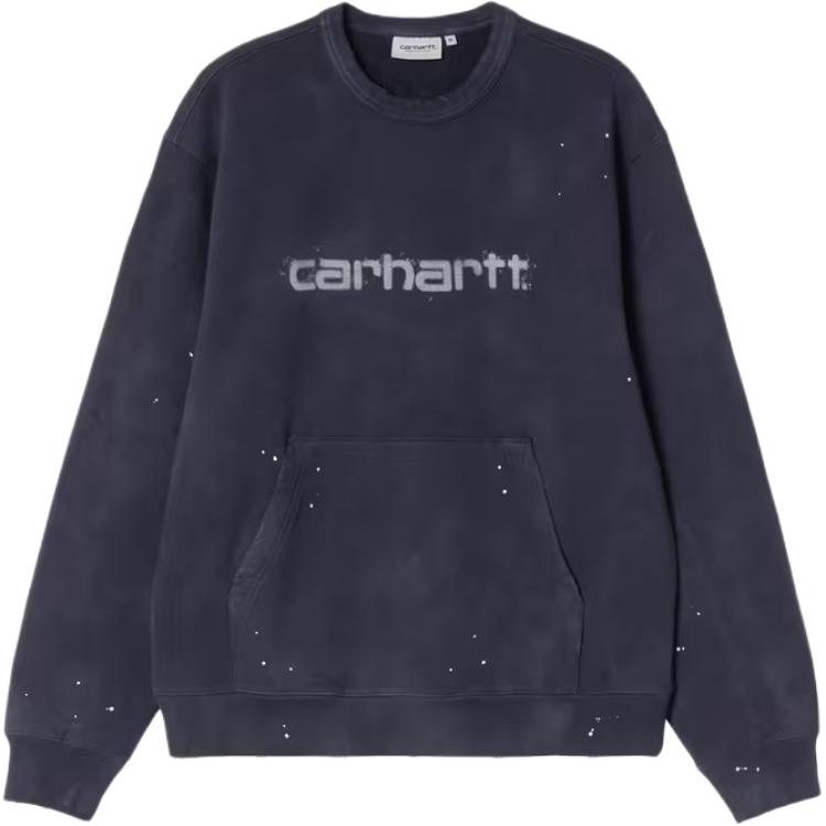 Carhartt WIP SS26 Худи художника Свободное Повседневное Эффект потертости Круглый вырез Длинный рукав Худи Унисекс худи I036899-1C-EJ