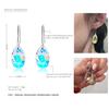 Classic Korean Pear-shaped Drop Earrings Crystals Jewelry for Women Silver Color Big Pendant
