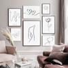 Nordic Line Drawing Canvas Wall Art Print Painting Abstract Flower Home Decor Woman Poster Minimalist Decorative Picture Modern