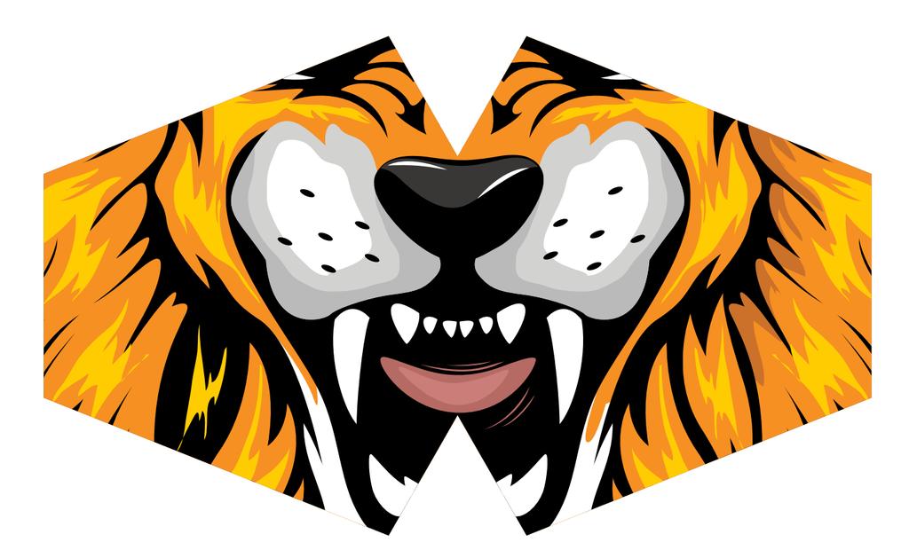Cloth Face Mask With Filter, Tiger Print Adult