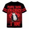 Fashion Men's T-shirt Penguin Stripe 3D Print Men's Short Sleeves T-Shirt Loose Casual Summer Outdoor Street Men's and Women's Tees Tops