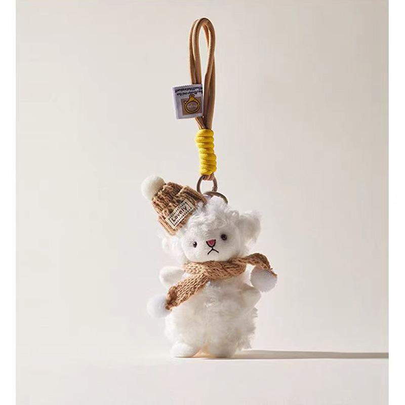 Cute Crochet Creative Cartoon Scarf, Lamb Plush Pendant, Doll Hanging Decoration Creative and Interesting Outdoor Items