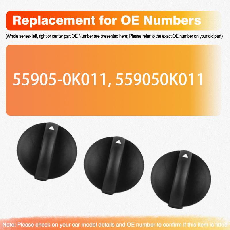 3pcs Car Air Condition A/C Panels Control Switch Knob Black for Toyota Hilux Vigo 2004 2005 2006 2007 2008 2009-2011 55905-0K011