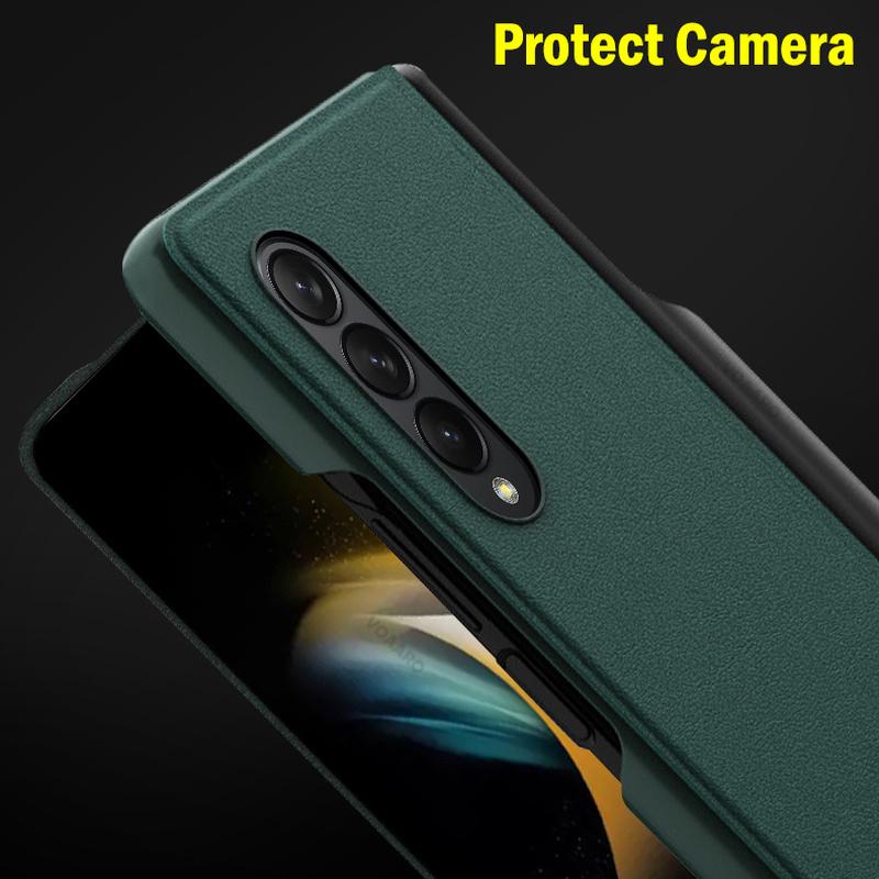 Чехол для Samsung Galaxy Z Fold 4, откидной кожаный чехол со съемным держателем для ручки, для Galaxy Z Fold4, 5 г, чехол с боковым гнездом для ручки