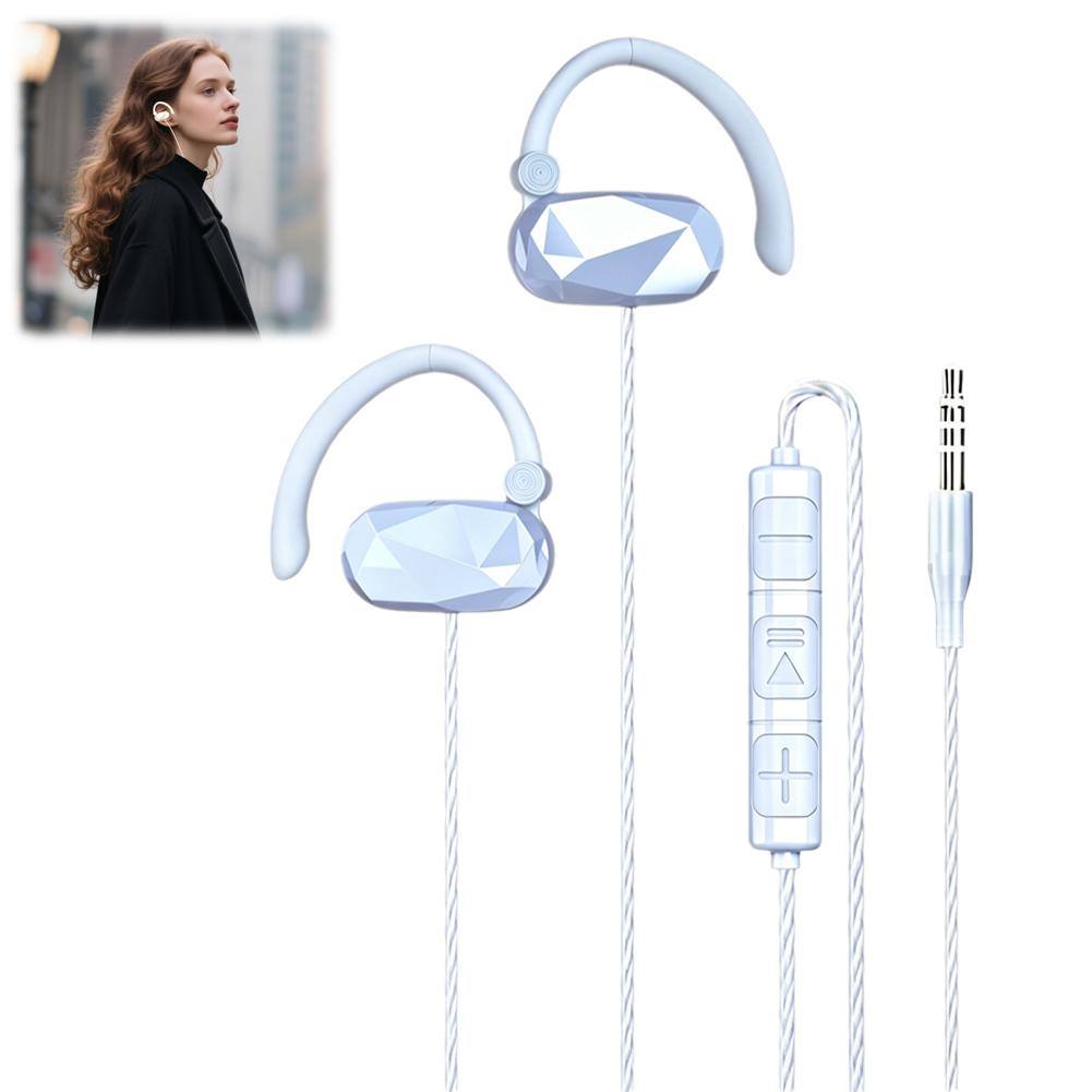 Open Ear Wired Headphones 3.5mm/Type-C In-Line Mic Stereo Earbuds For Sports Compatible With Galaxy S23/S22/S21 4