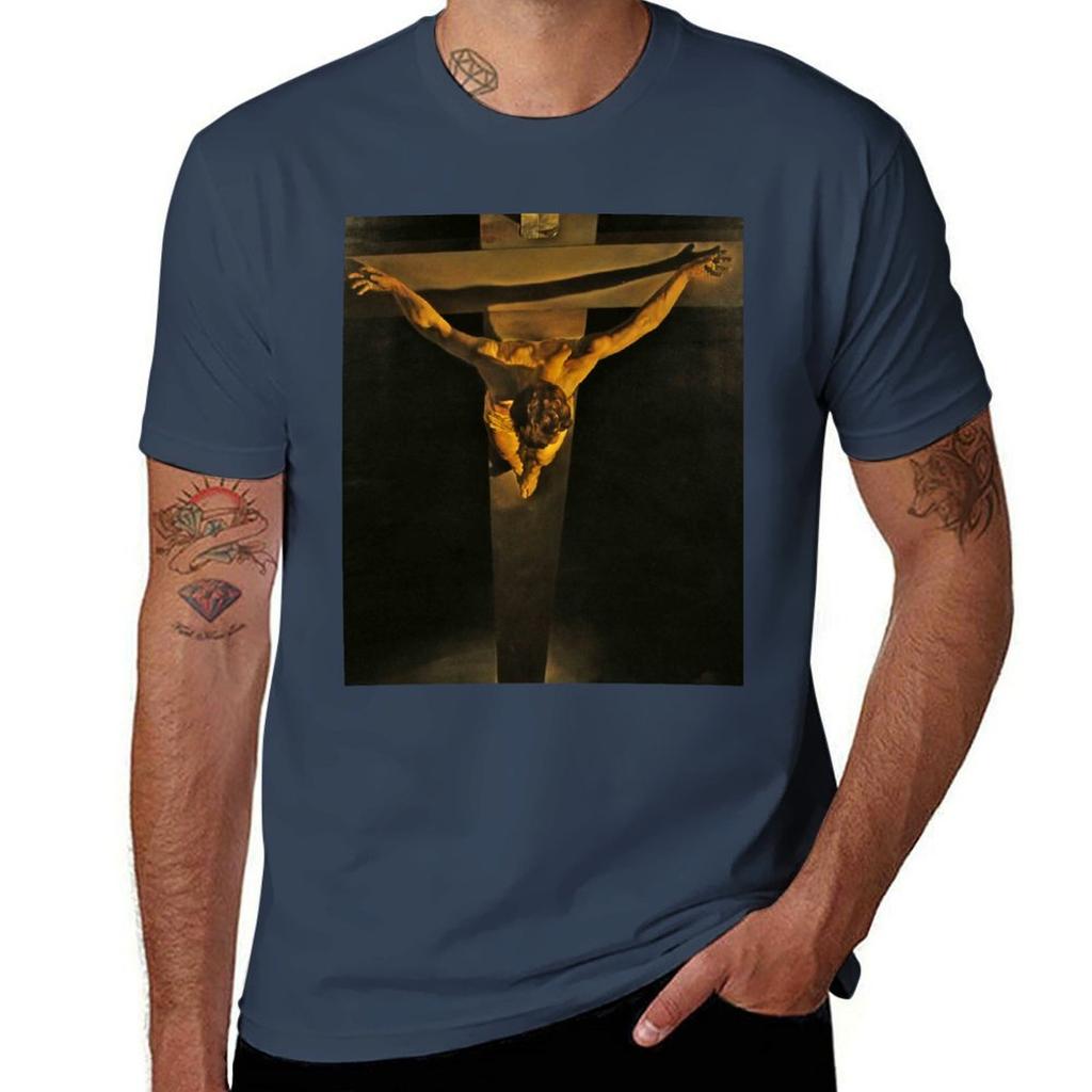Salvador Dali Painting Christ Of Saint John T-Shirt t shirt man plain t shirts for man graphic vintage T-Shirt