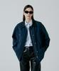 Pinblack Leather Collar Hunting Jacket Navy