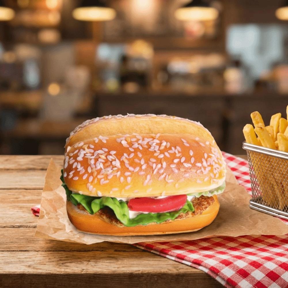 Soft PU Beef Burger Model Realistic Fake Bread Party Decoration Food Simulation Model DIY Display