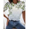 3D Printed Vintage Flower T Shirt For Women Colorful Graphic T-Shirts Summer Harajuku Loose Tees Round Neck Tops Short Sleeves