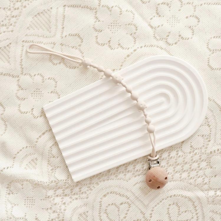 Solid Color Silicone Pacifier Chain Clips Baby Boys Girls Pacifier Gum Chain Bite Music Teeth Grinding Stick Toy Anti Loss Rope